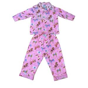 Wildkin 2t Girls Pink Horse Pajamas NWOT Farm Gift Holiday Sleepover Girly